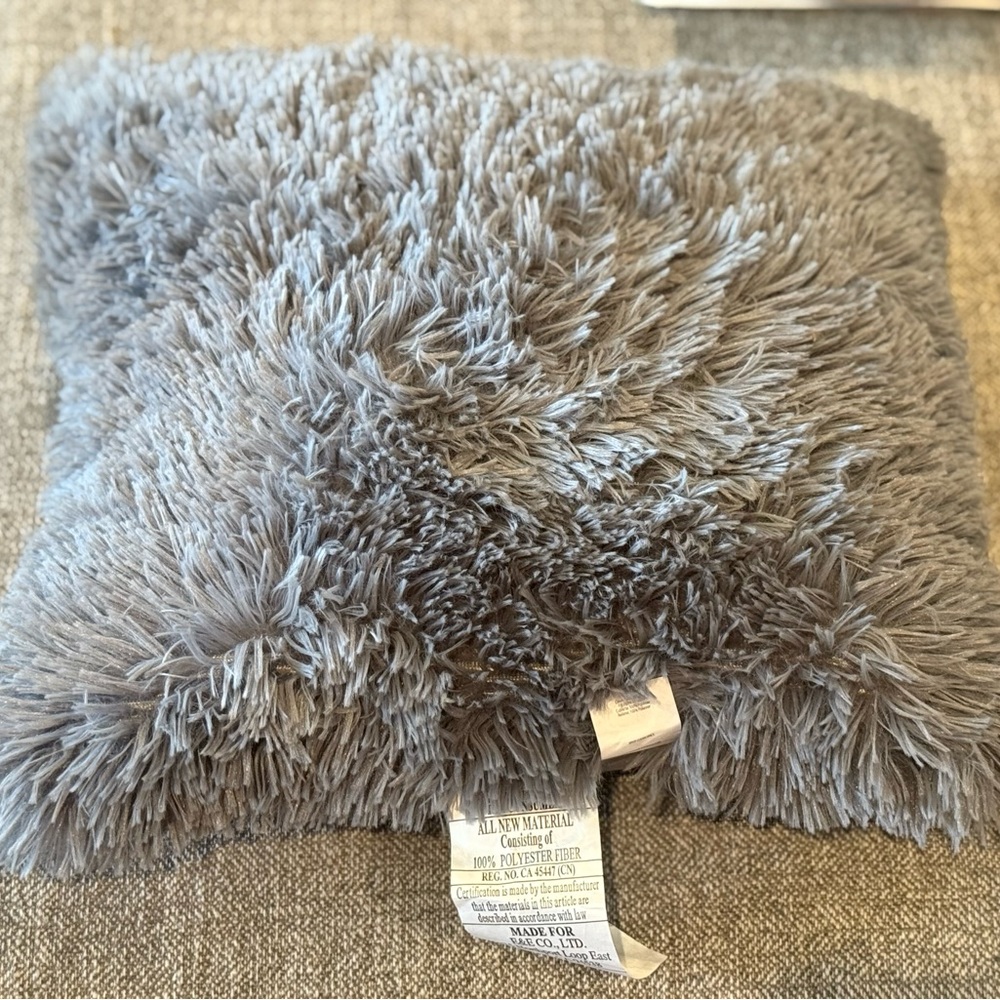 Gray Shag Pillow